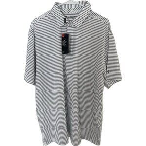 Men's Under Armour Kirkby Golf Polo Heat Gear Loose Black Stripe 2XL 2TG NWT